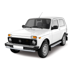 Защита переднего бампера одинарная d63мм ИСКРА (ППК) для B@3 2121, 2131 "L@DA 4х4" с 1995 г.в.